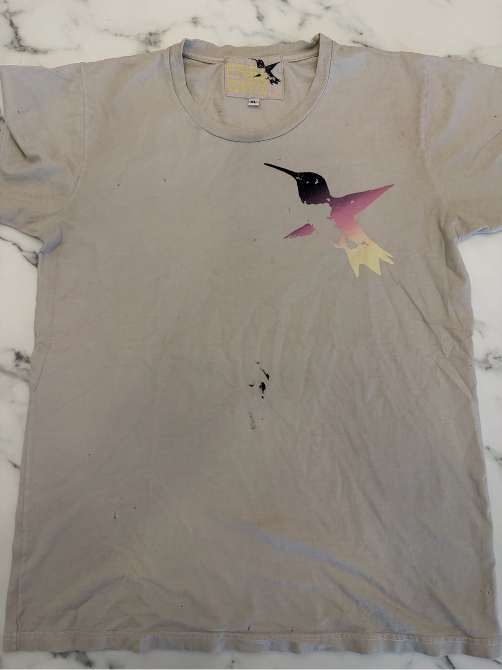 Free City Supershop Hummingbird Graphic Tee XL Stone